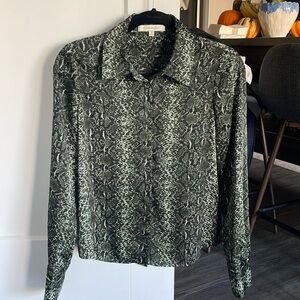 Favorite Daughter Snakeskin Blouse Size XS
